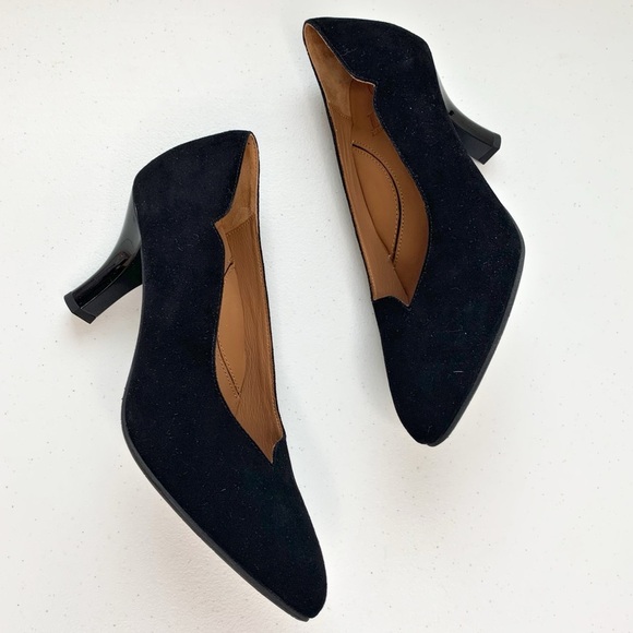 L’Amour Des Pieds LDP Bamelle Black Suede Leather Classic Women's Heels Pumps 7M - Picture 3 of 14